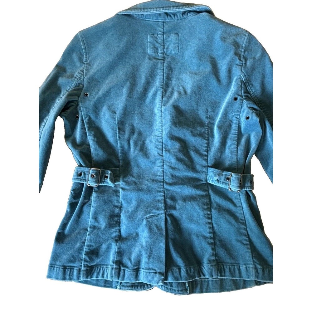 Vintage American Eagle Outfitters Teal Velvet Blazer Jacket Blazer Women's M Y2K - Picture 8 of 8